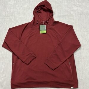 L.L.Bean Venture Stretch Ottman Ribbed Hoodie Womens 3XL Plus Red Performance